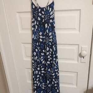 Lane Bryant Blue and White Patterned Dress